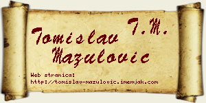 Tomislav Mazulović vizit kartica